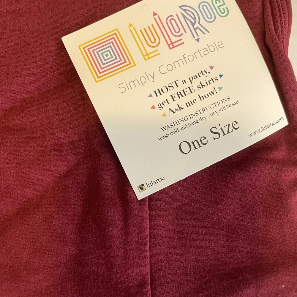 NWT Lularoe unicorn Merlot solid color leggings. One Size (OS)